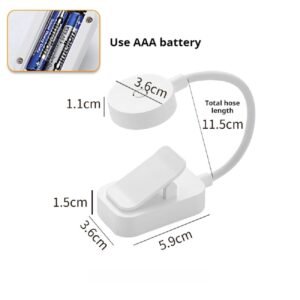 Mini LED Book Light Portable Clip Table Lamp 3 Modes Eye Protection Battery Powered Stepless Dimmable Bedside Study Reading Lamp