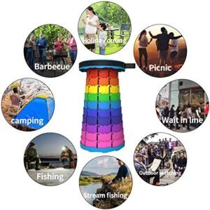 Rainbow Telescopic Stool Outdoor Portable Chair Folding Camping Fishing Chair Traveling Picnic Retractable Folding Chair
