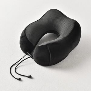 Travel Neck Pillow For Men and Women Winter Memory Foam Velour U Shaped Airplane Cushion Blue Comfort Style